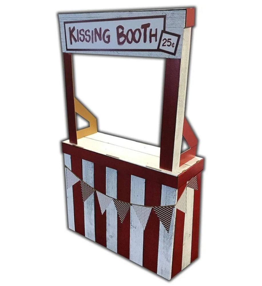 Red and White Kissing Booth Party Decoration